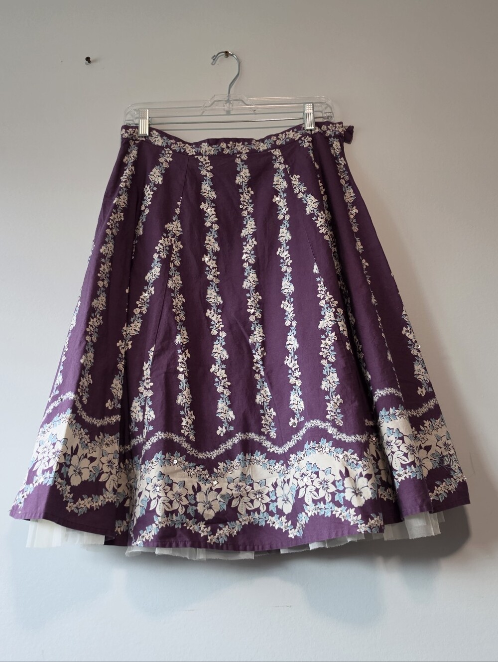 Roxy Purple Floral Circle Skirt